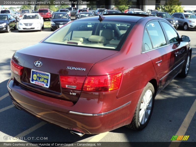 Dark Cherry Red / Camel 2009 Hyundai Sonata Limited V6