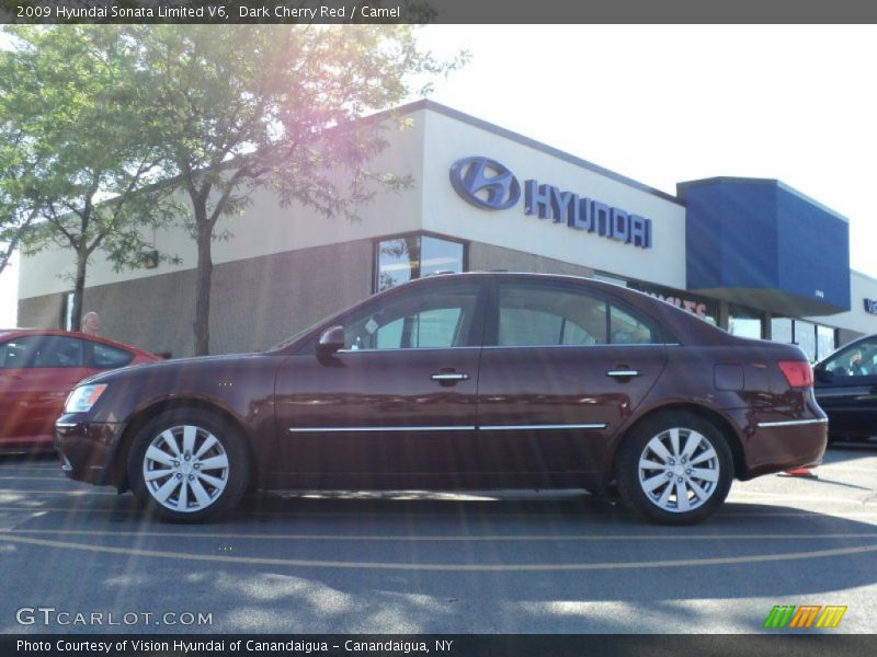 Dark Cherry Red / Camel 2009 Hyundai Sonata Limited V6