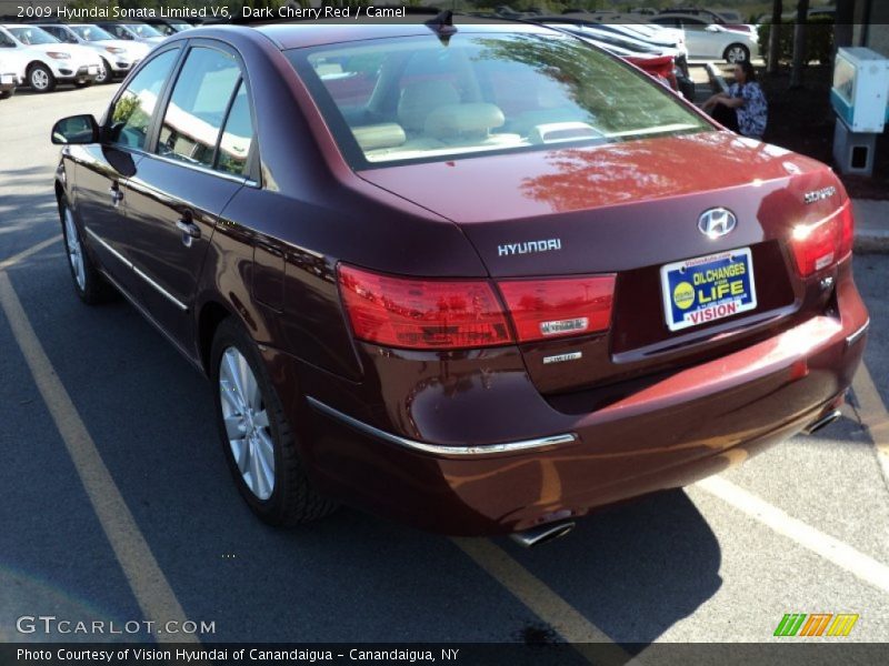 Dark Cherry Red / Camel 2009 Hyundai Sonata Limited V6
