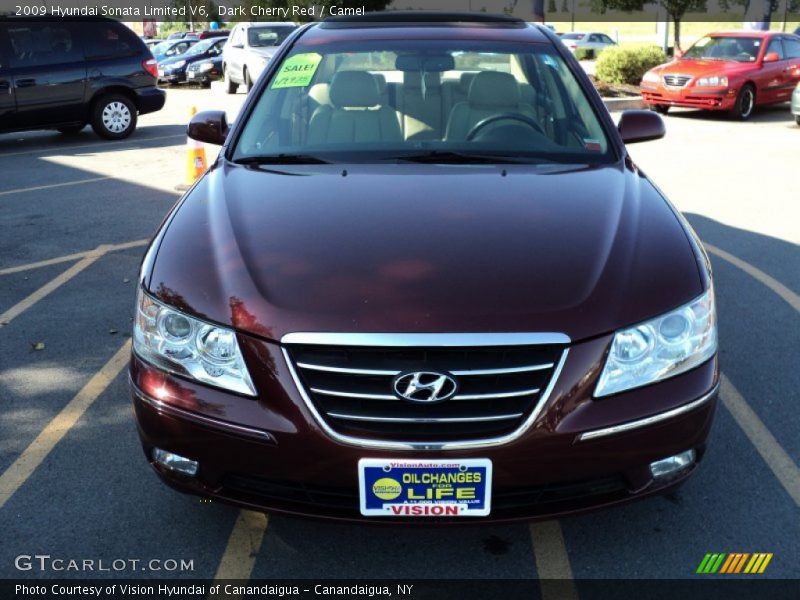 Dark Cherry Red / Camel 2009 Hyundai Sonata Limited V6