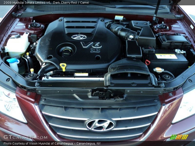 Dark Cherry Red / Camel 2009 Hyundai Sonata Limited V6