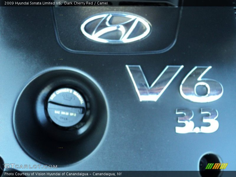Dark Cherry Red / Camel 2009 Hyundai Sonata Limited V6