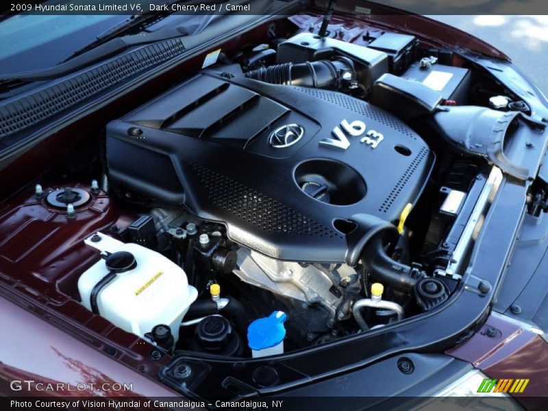 Dark Cherry Red / Camel 2009 Hyundai Sonata Limited V6