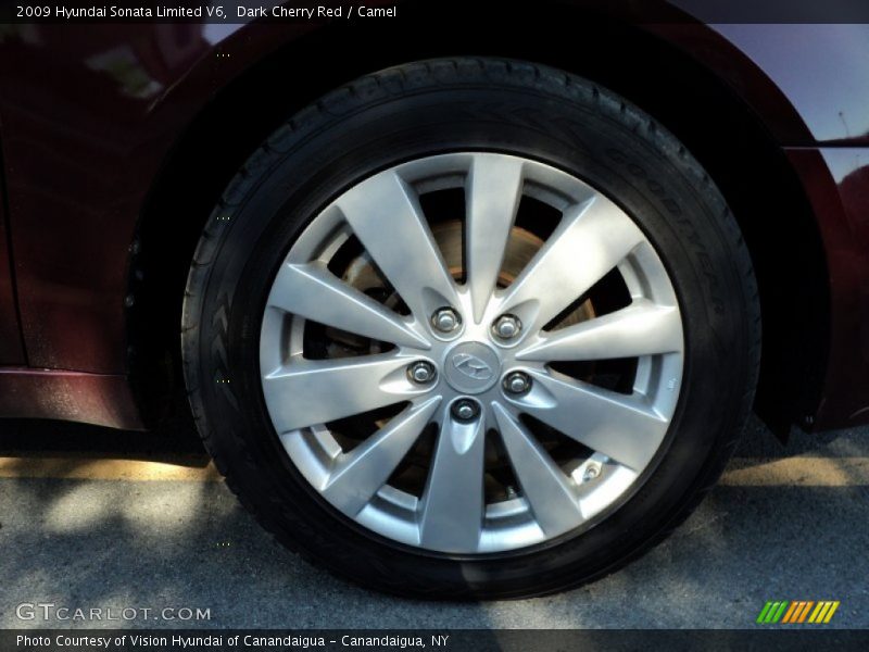 Dark Cherry Red / Camel 2009 Hyundai Sonata Limited V6