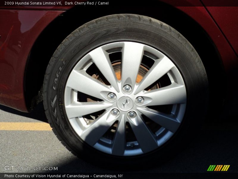 Dark Cherry Red / Camel 2009 Hyundai Sonata Limited V6
