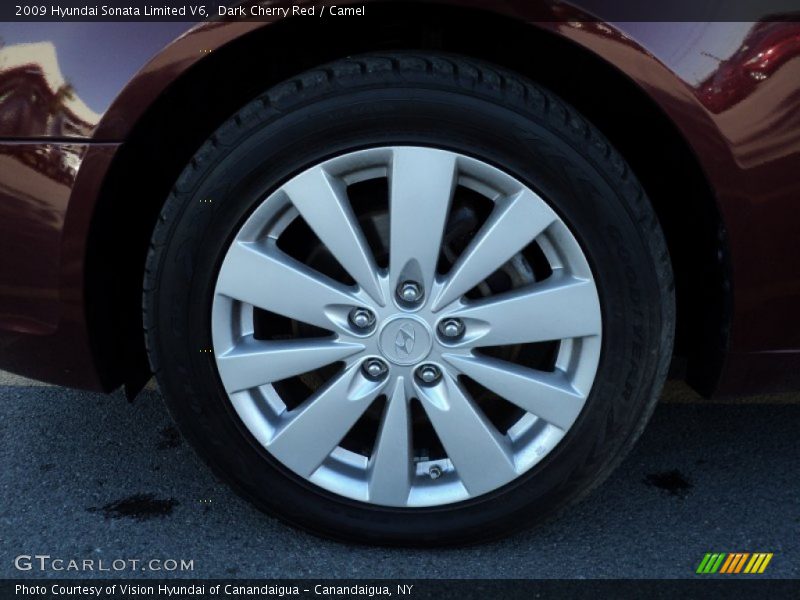 Dark Cherry Red / Camel 2009 Hyundai Sonata Limited V6