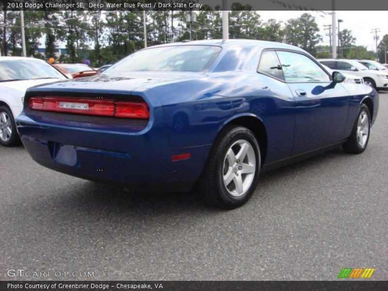 Deep Water Blue Pearl / Dark Slate Gray 2010 Dodge Challenger SE