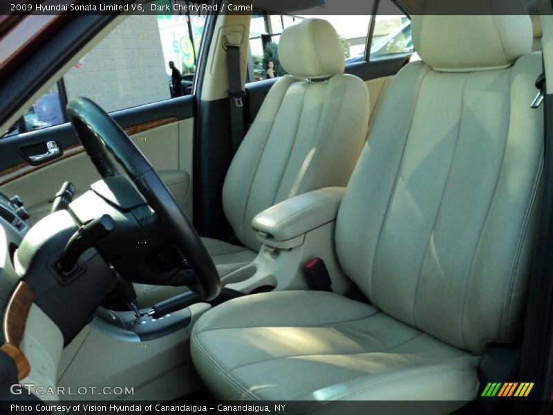 Dark Cherry Red / Camel 2009 Hyundai Sonata Limited V6