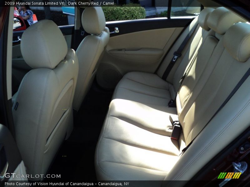 Dark Cherry Red / Camel 2009 Hyundai Sonata Limited V6