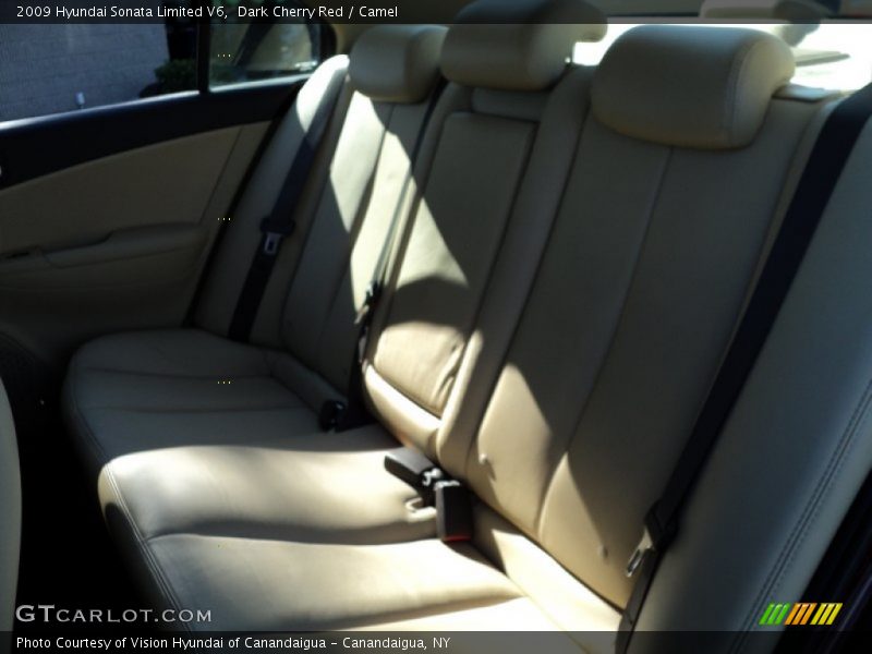Dark Cherry Red / Camel 2009 Hyundai Sonata Limited V6