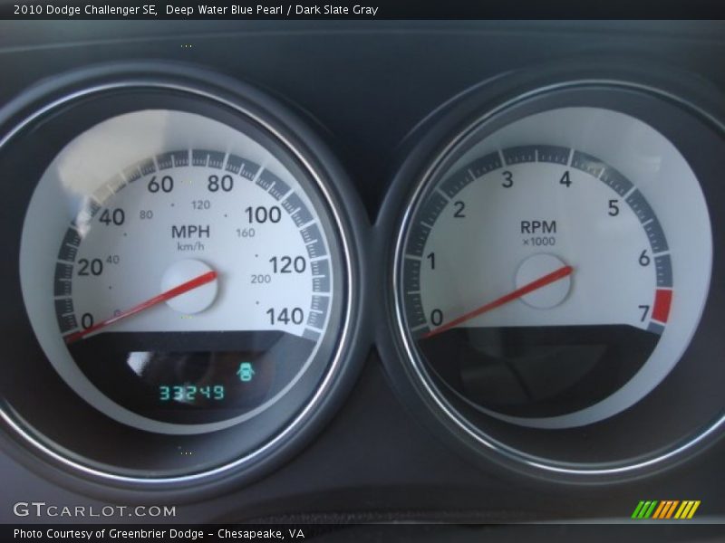 Deep Water Blue Pearl / Dark Slate Gray 2010 Dodge Challenger SE