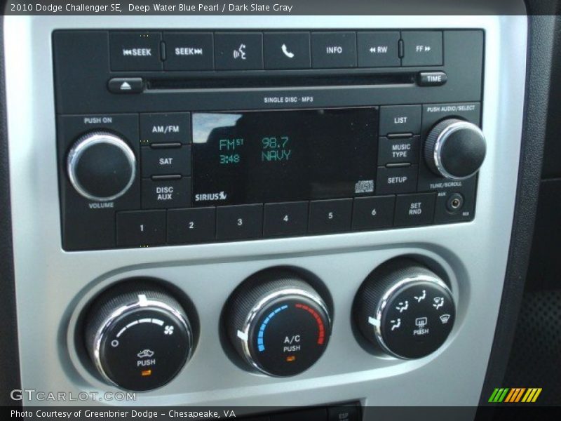 Deep Water Blue Pearl / Dark Slate Gray 2010 Dodge Challenger SE