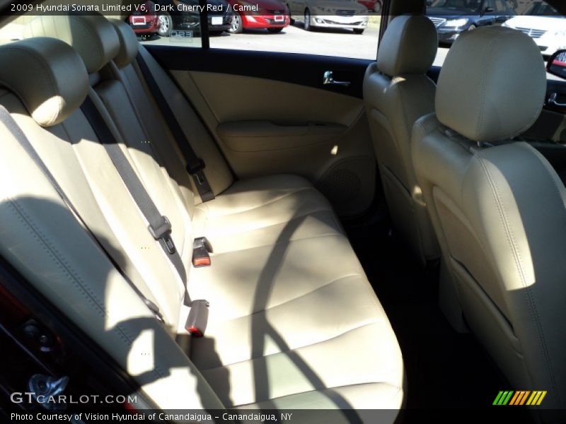 Dark Cherry Red / Camel 2009 Hyundai Sonata Limited V6
