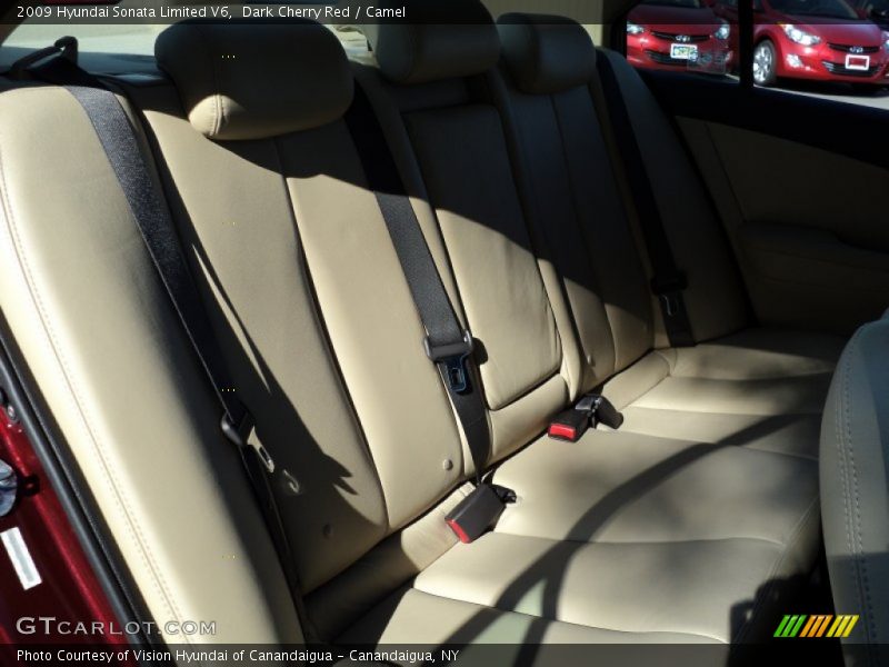 Dark Cherry Red / Camel 2009 Hyundai Sonata Limited V6