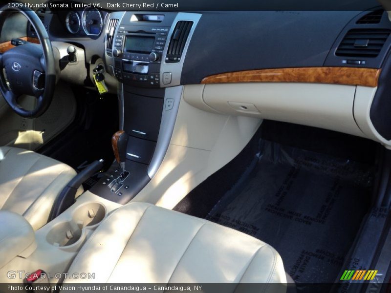 Dark Cherry Red / Camel 2009 Hyundai Sonata Limited V6