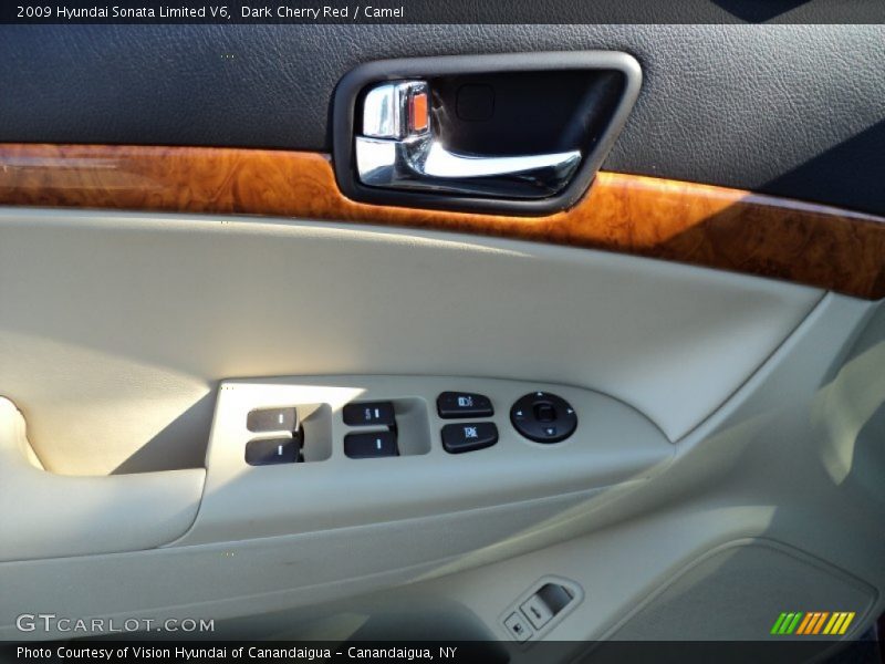 Dark Cherry Red / Camel 2009 Hyundai Sonata Limited V6