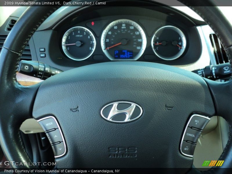 Dark Cherry Red / Camel 2009 Hyundai Sonata Limited V6