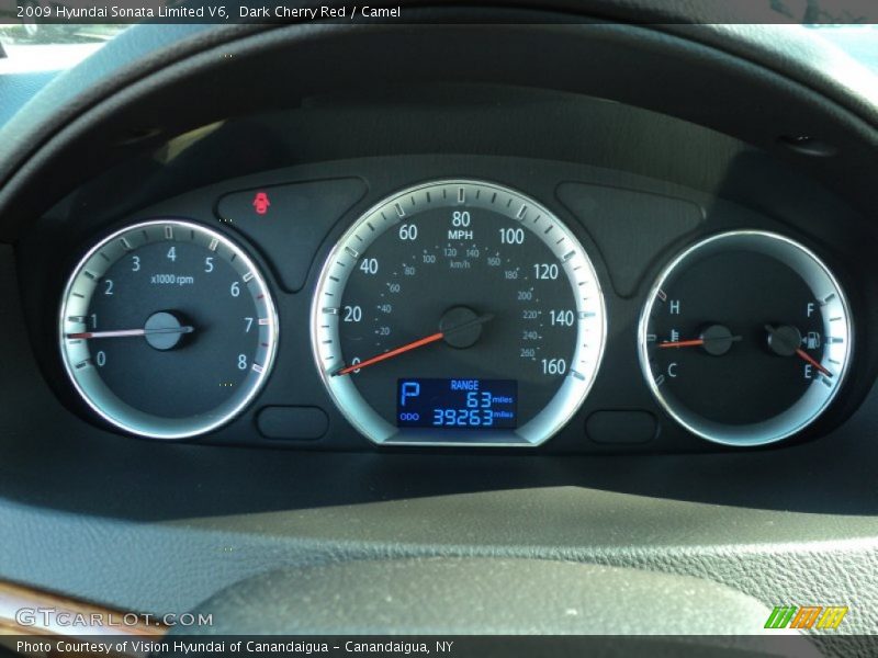 Dark Cherry Red / Camel 2009 Hyundai Sonata Limited V6