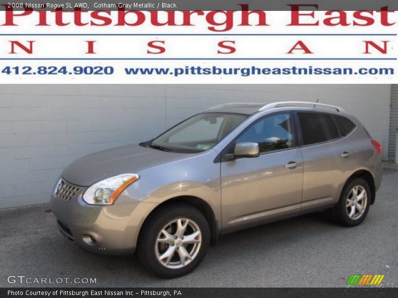 Gotham Gray Metallic / Black 2008 Nissan Rogue SL AWD