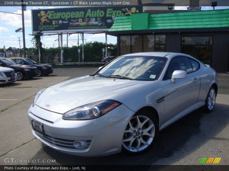 Quicksilver / GT Black Leather/Black Sport Grip 2008 Hyundai Tiburon GT