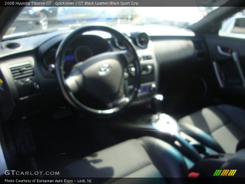 Quicksilver / GT Black Leather/Black Sport Grip 2008 Hyundai Tiburon GT
