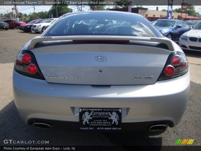 Quicksilver / GT Black Leather/Black Sport Grip 2008 Hyundai Tiburon GT
