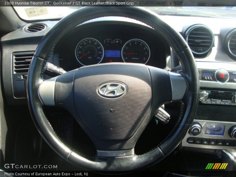 Quicksilver / GT Black Leather/Black Sport Grip 2008 Hyundai Tiburon GT