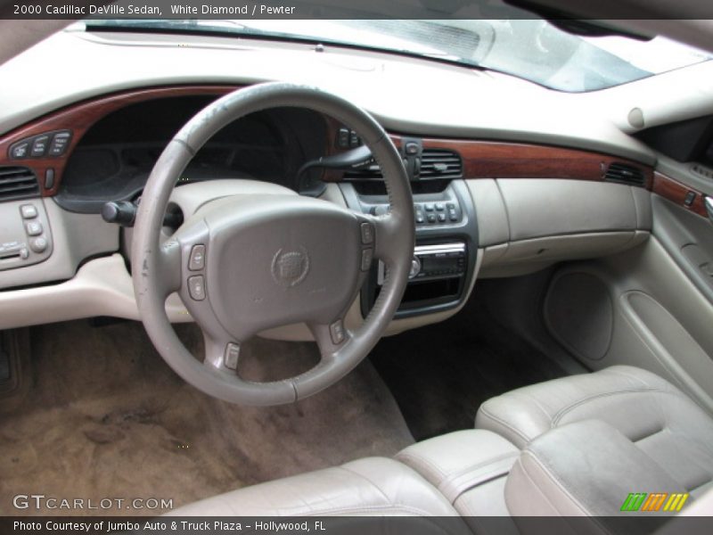 White Diamond / Pewter 2000 Cadillac DeVille Sedan