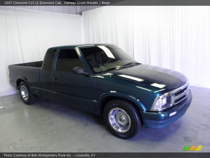 Fairway Green Metallic / Beige 1997 Chevrolet S10 LS Extended Cab