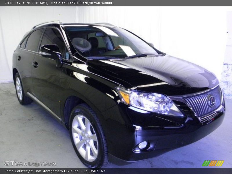 Obsidian Black / Black/Brown Walnut 2010 Lexus RX 350 AWD