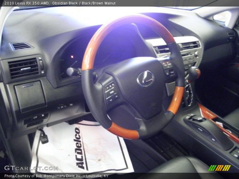 Obsidian Black / Black/Brown Walnut 2010 Lexus RX 350 AWD