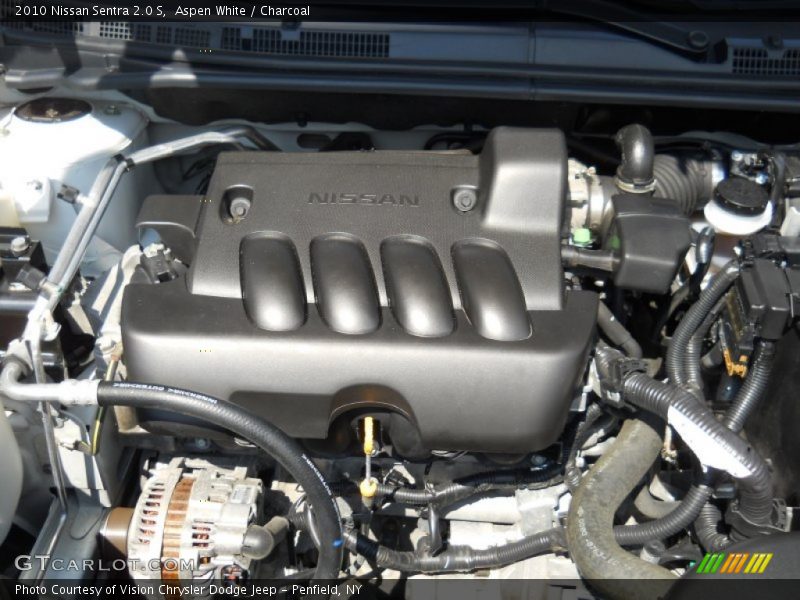 Aspen White / Charcoal 2010 Nissan Sentra 2.0 S