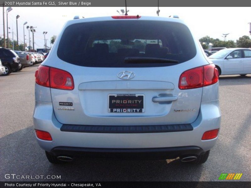 Silver Blue / Beige 2007 Hyundai Santa Fe GLS