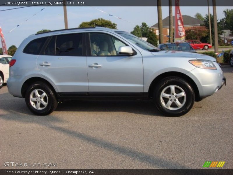 Silver Blue / Beige 2007 Hyundai Santa Fe GLS