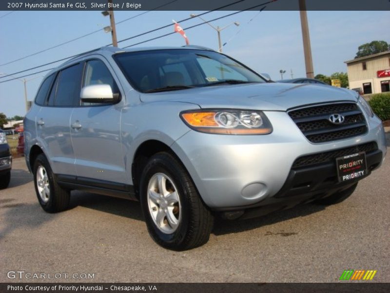 Silver Blue / Beige 2007 Hyundai Santa Fe GLS