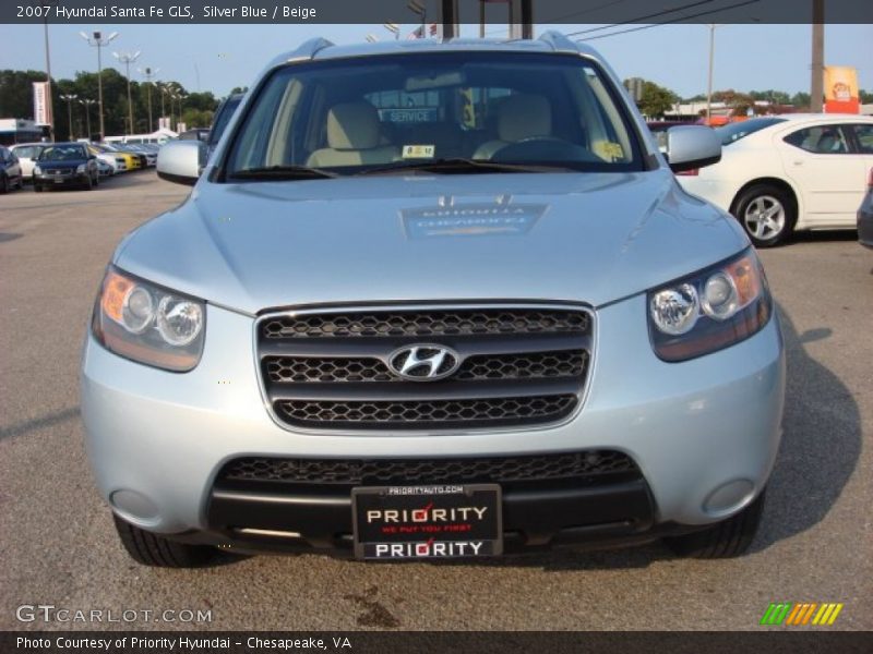 Silver Blue / Beige 2007 Hyundai Santa Fe GLS