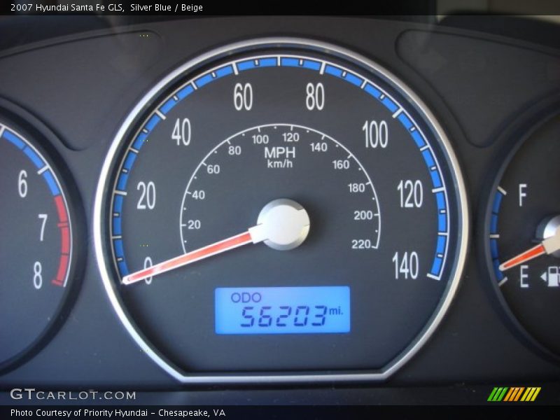 Silver Blue / Beige 2007 Hyundai Santa Fe GLS