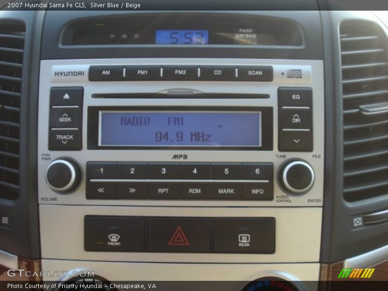 Silver Blue / Beige 2007 Hyundai Santa Fe GLS