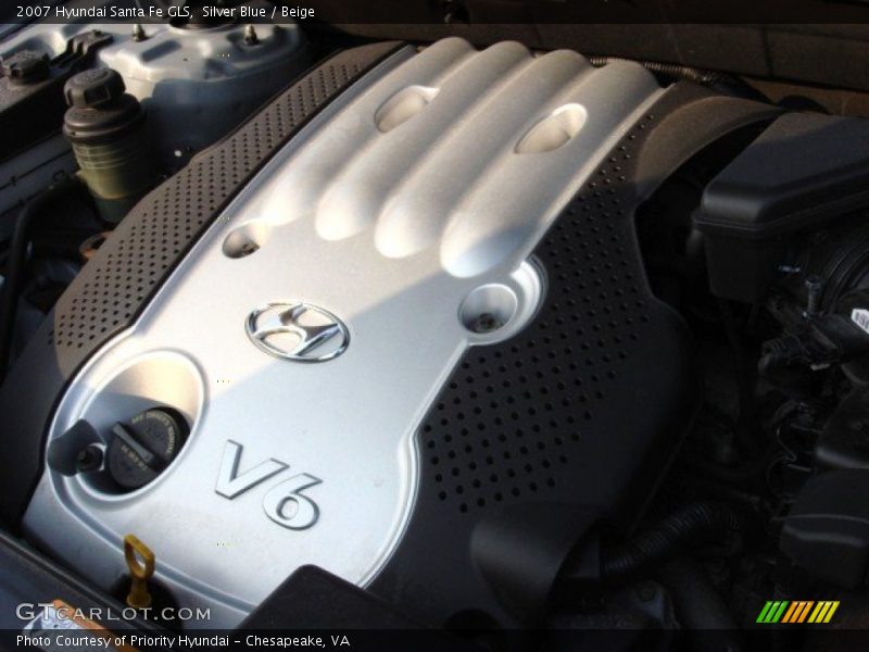 Silver Blue / Beige 2007 Hyundai Santa Fe GLS