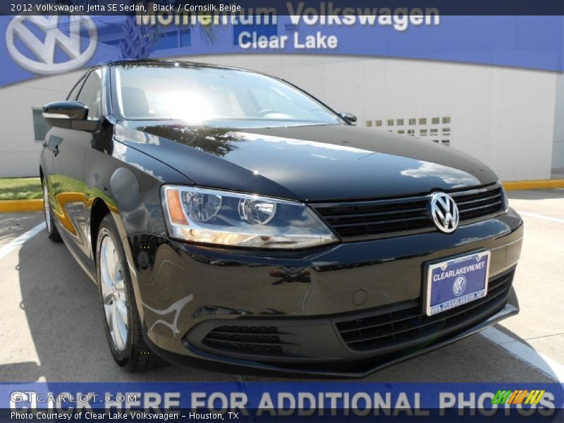 Black / Cornsilk Beige 2012 Volkswagen Jetta SE Sedan