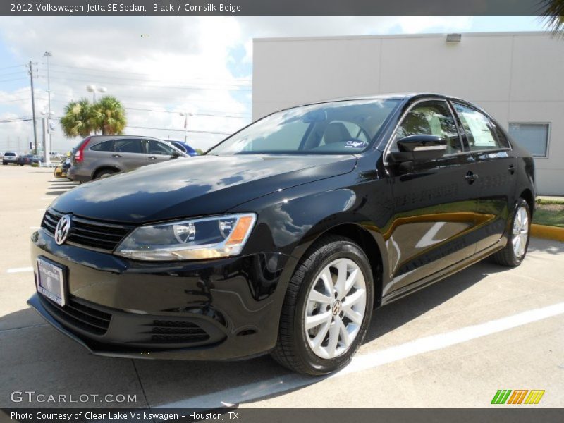 Black / Cornsilk Beige 2012 Volkswagen Jetta SE Sedan