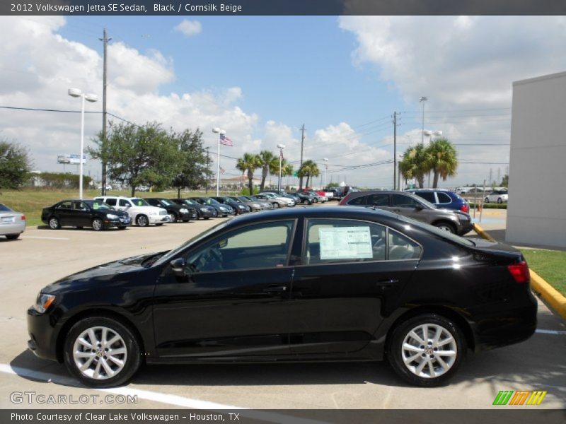 Black / Cornsilk Beige 2012 Volkswagen Jetta SE Sedan