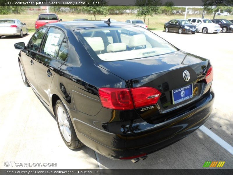 Black / Cornsilk Beige 2012 Volkswagen Jetta SE Sedan