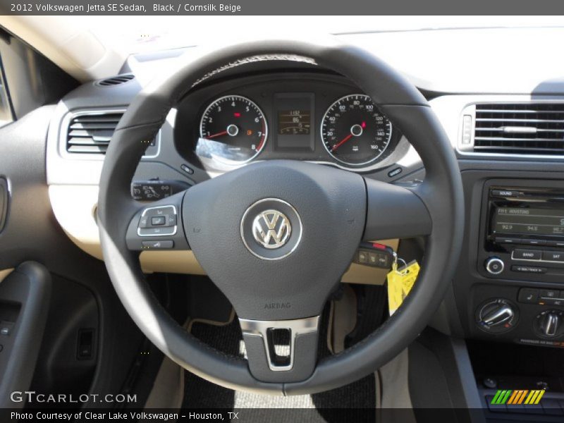 Black / Cornsilk Beige 2012 Volkswagen Jetta SE Sedan