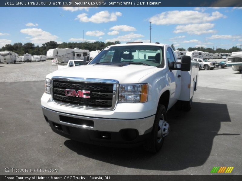 Summit White / Dark Titanium 2011 GMC Sierra 3500HD Work Truck Regular Cab Utility