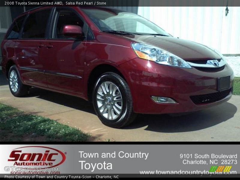 Salsa Red Pearl / Stone 2008 Toyota Sienna Limited AWD
