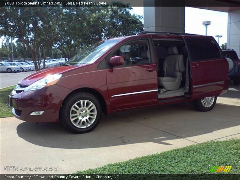 Salsa Red Pearl / Stone 2008 Toyota Sienna Limited AWD