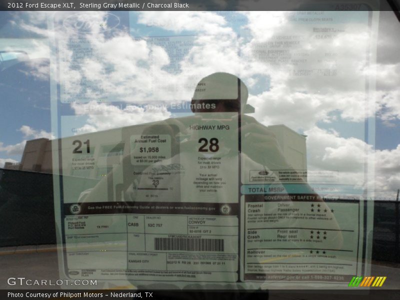 Sterling Gray Metallic / Charcoal Black 2012 Ford Escape XLT