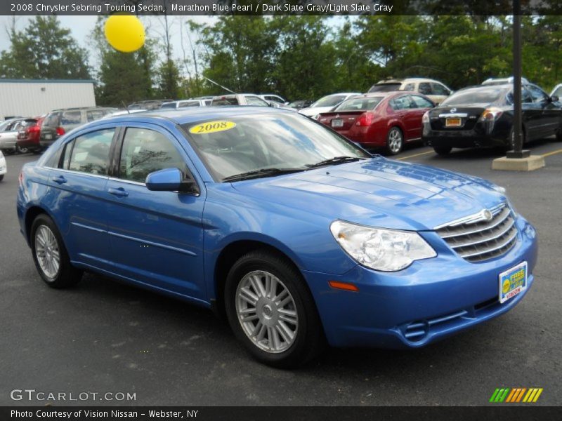 Marathon Blue Pearl / Dark Slate Gray/Light Slate Gray 2008 Chrysler Sebring Touring Sedan