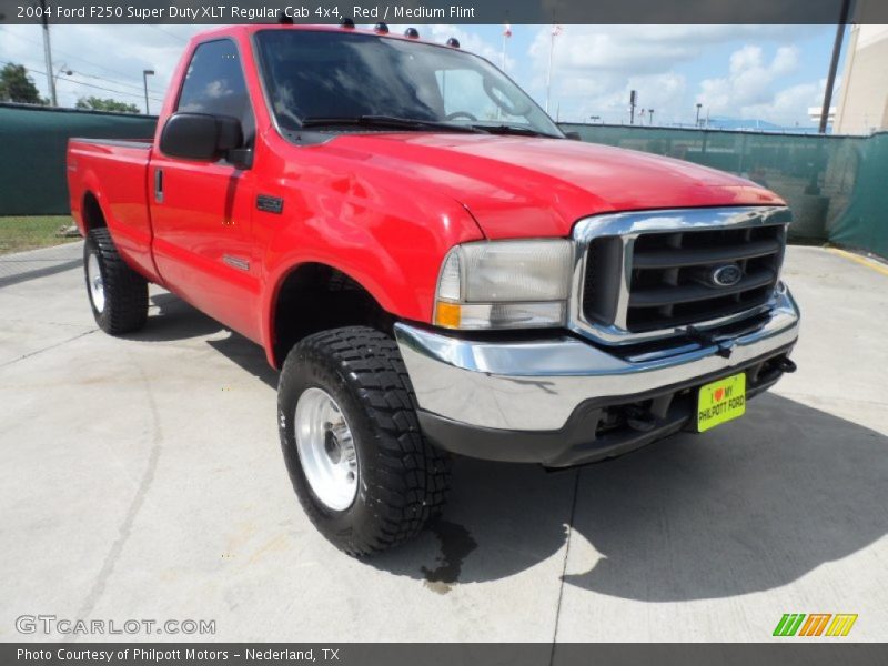 Red / Medium Flint 2004 Ford F250 Super Duty XLT Regular Cab 4x4